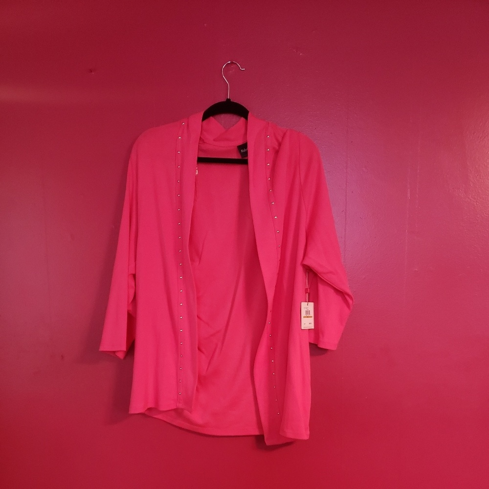 Passion Pink cardigan with rhinestones